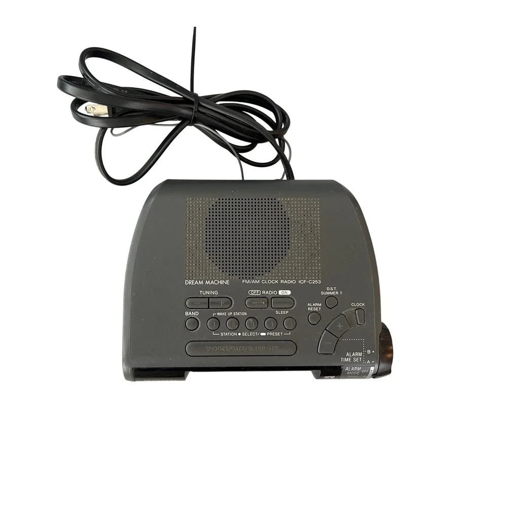 Sony Dream Machine ICF-C253 FM AM Clock Radio Dual Alarm Digital Tuner Grey